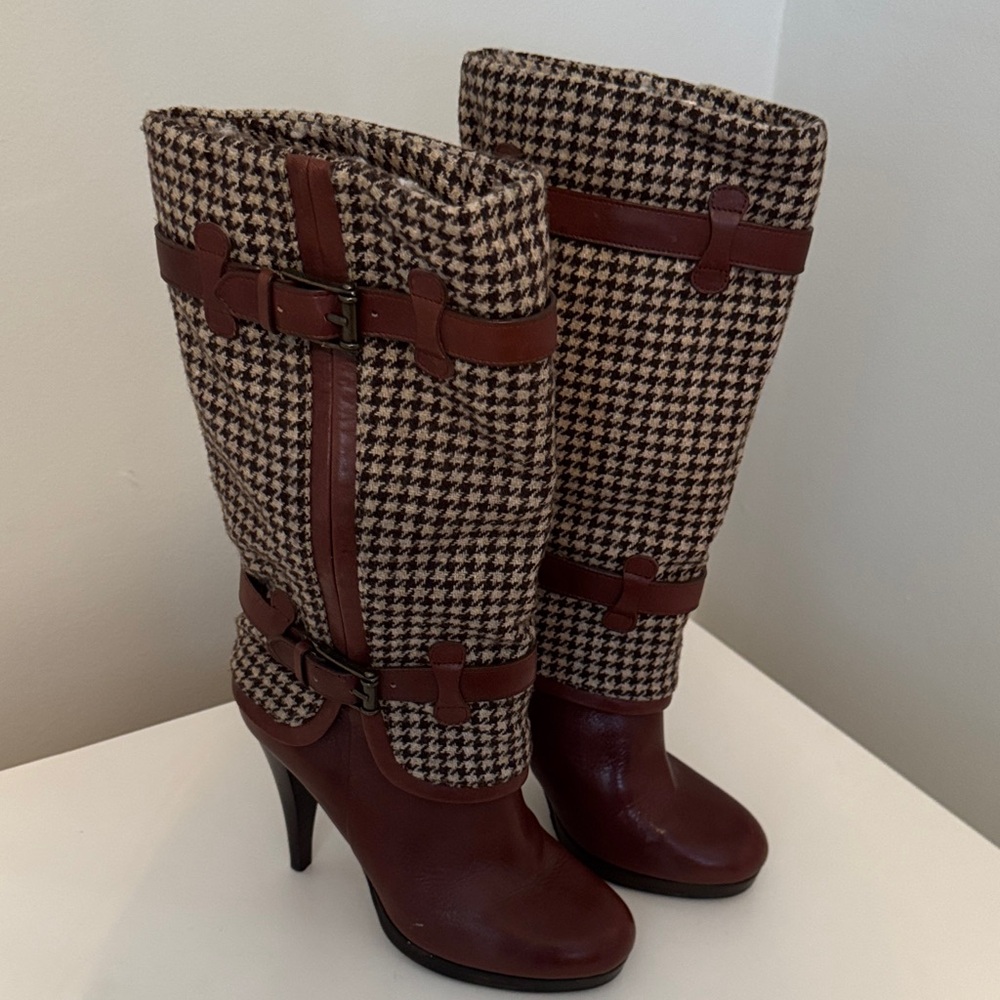 Cole Haan Brown Houndstooth Women's Boots Size 5